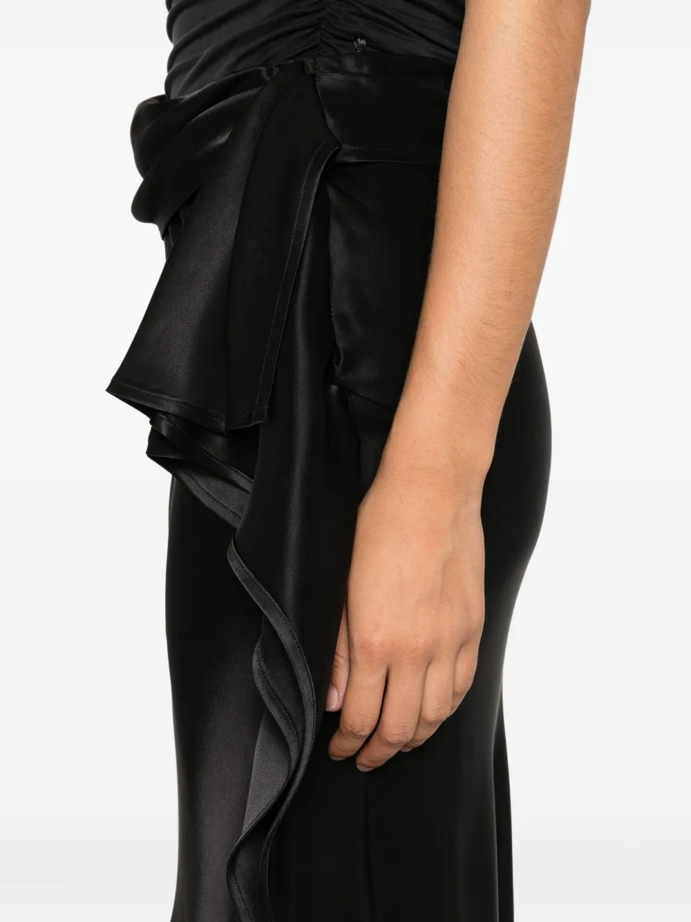 PINKO ruffled asymmetric skirt Zwart