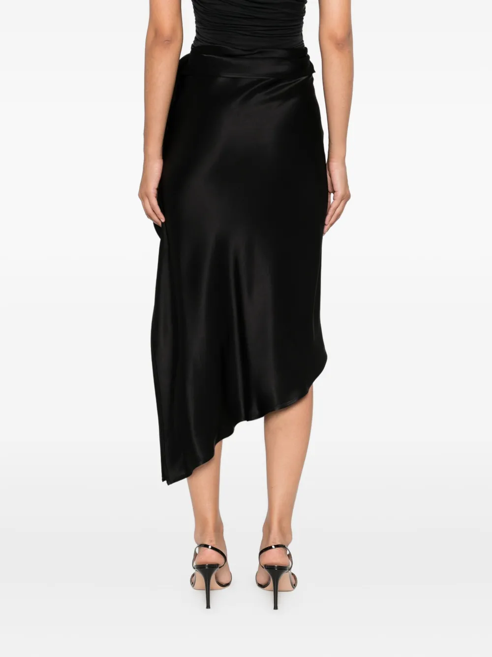 PINKO ruffled asymmetric skirt Zwart