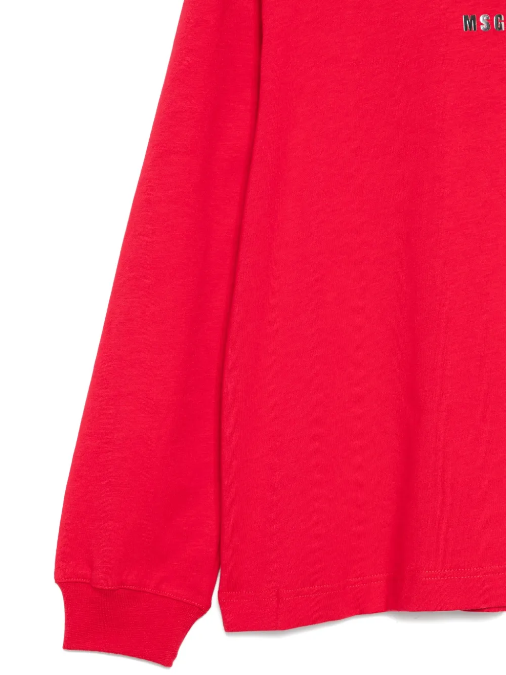 MSGM Kids Top met geborduurd logo en hoge hals Rood