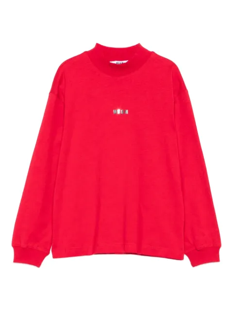 MSGM Kids logo-embroidered mock-neck top