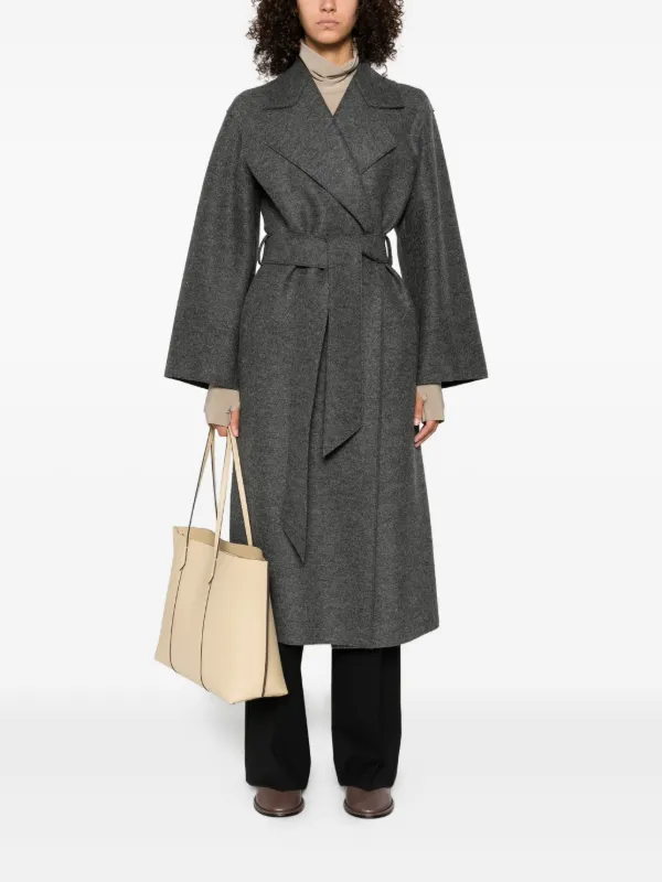 Harris Wharf London Belted Wool Coat | Grey | FARFETCH
