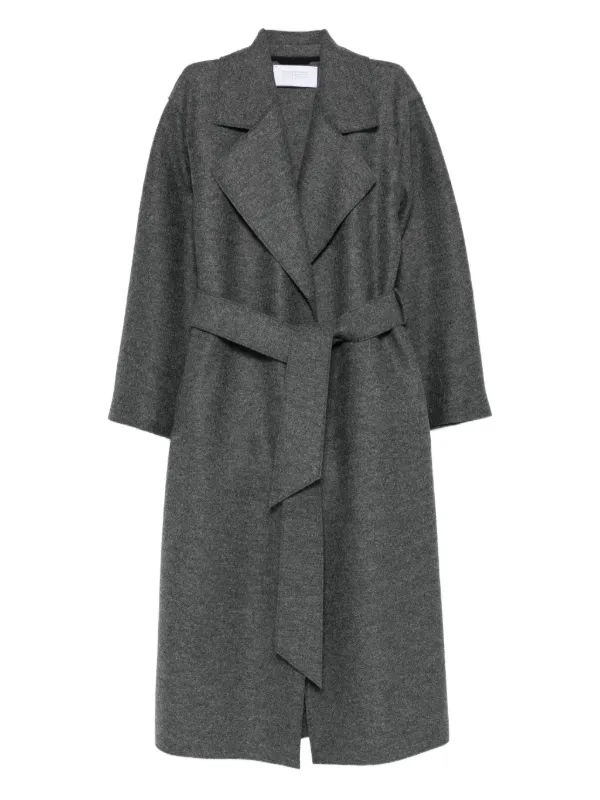 Harris Wharf London Belted Wool Coat Grey FARFETCH AU