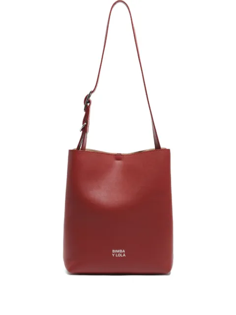 Bimba y Lola medium logo-print leather shoulder bag