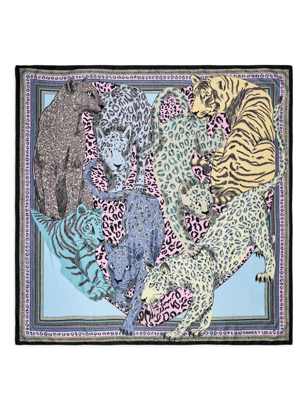 Bimba Y Lola Feline Heart Scarf In Multi
