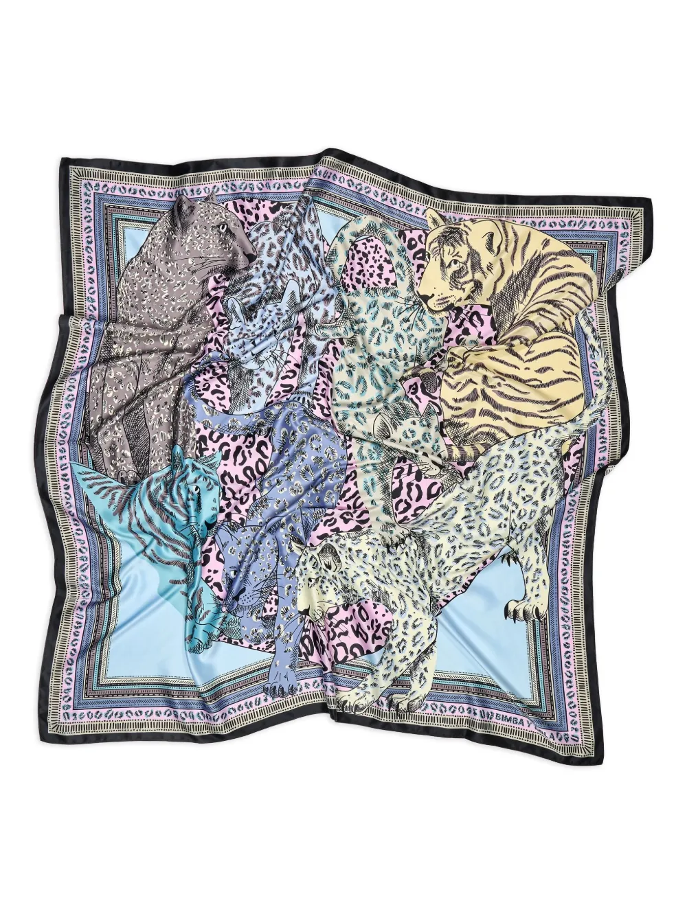 Bimba Y Lola Feline Heart Scarf In Multi