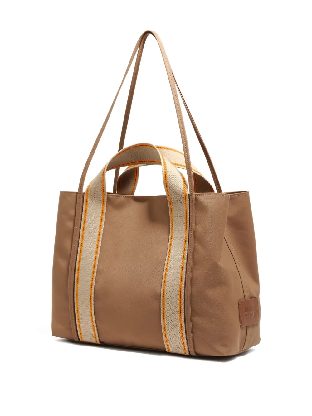 Bimba Y Lola Large Chihuahua Striped Tote Bag In Brown