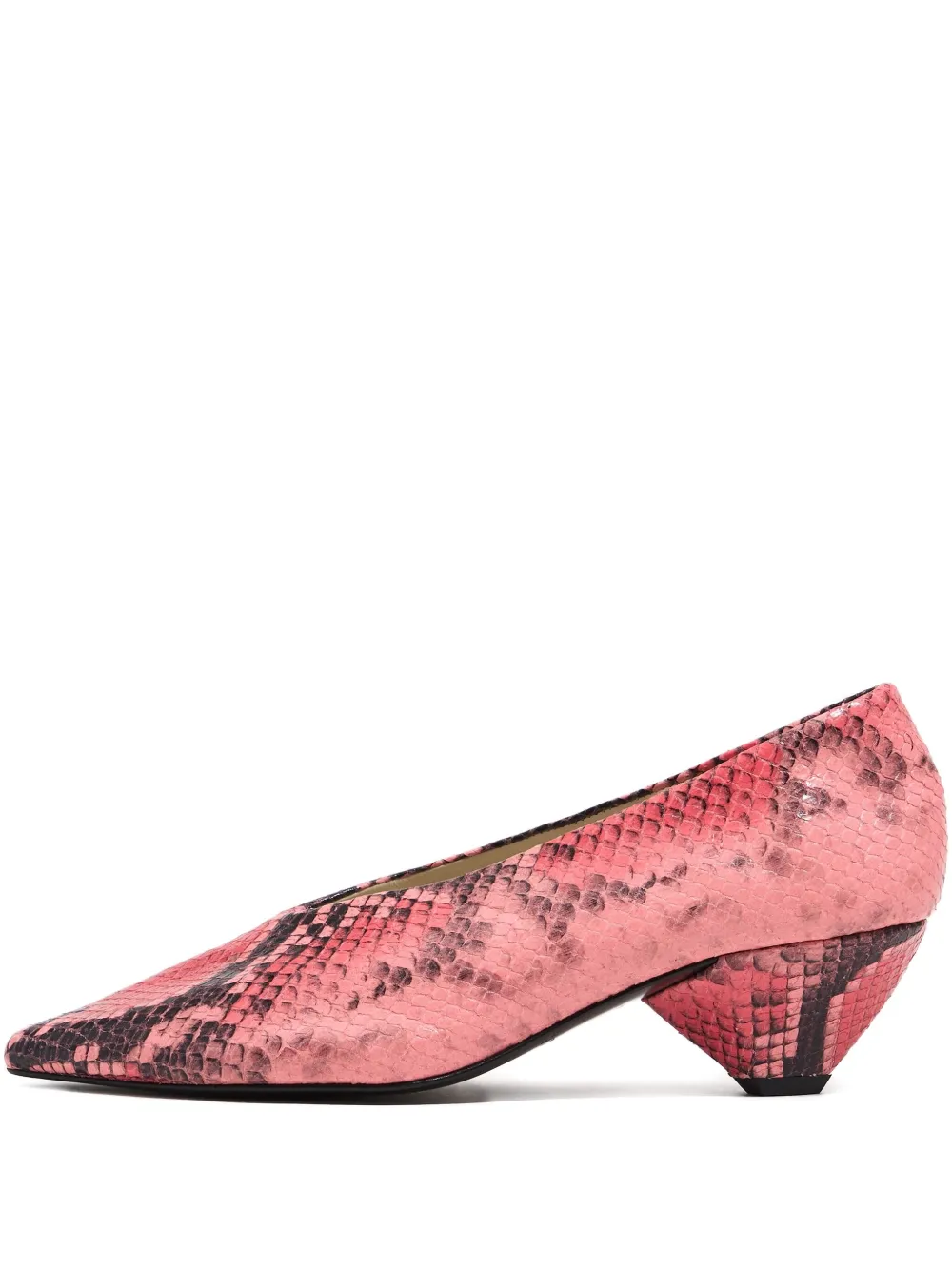 Bimba Y Lola Snake-print Pointed-toe Pumps In Pink