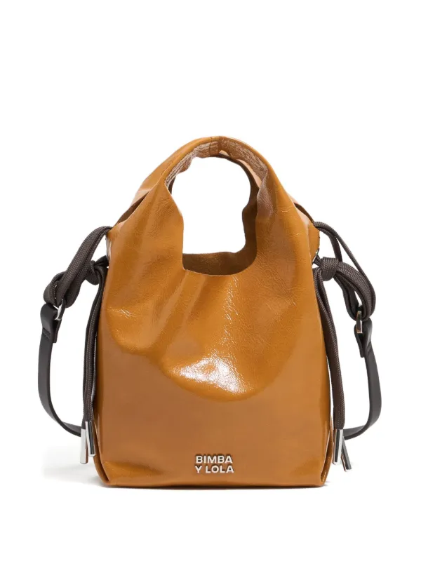 Bimba y Lola Mini Sac à Main Paper En Cuir Marron FARFETCH TN