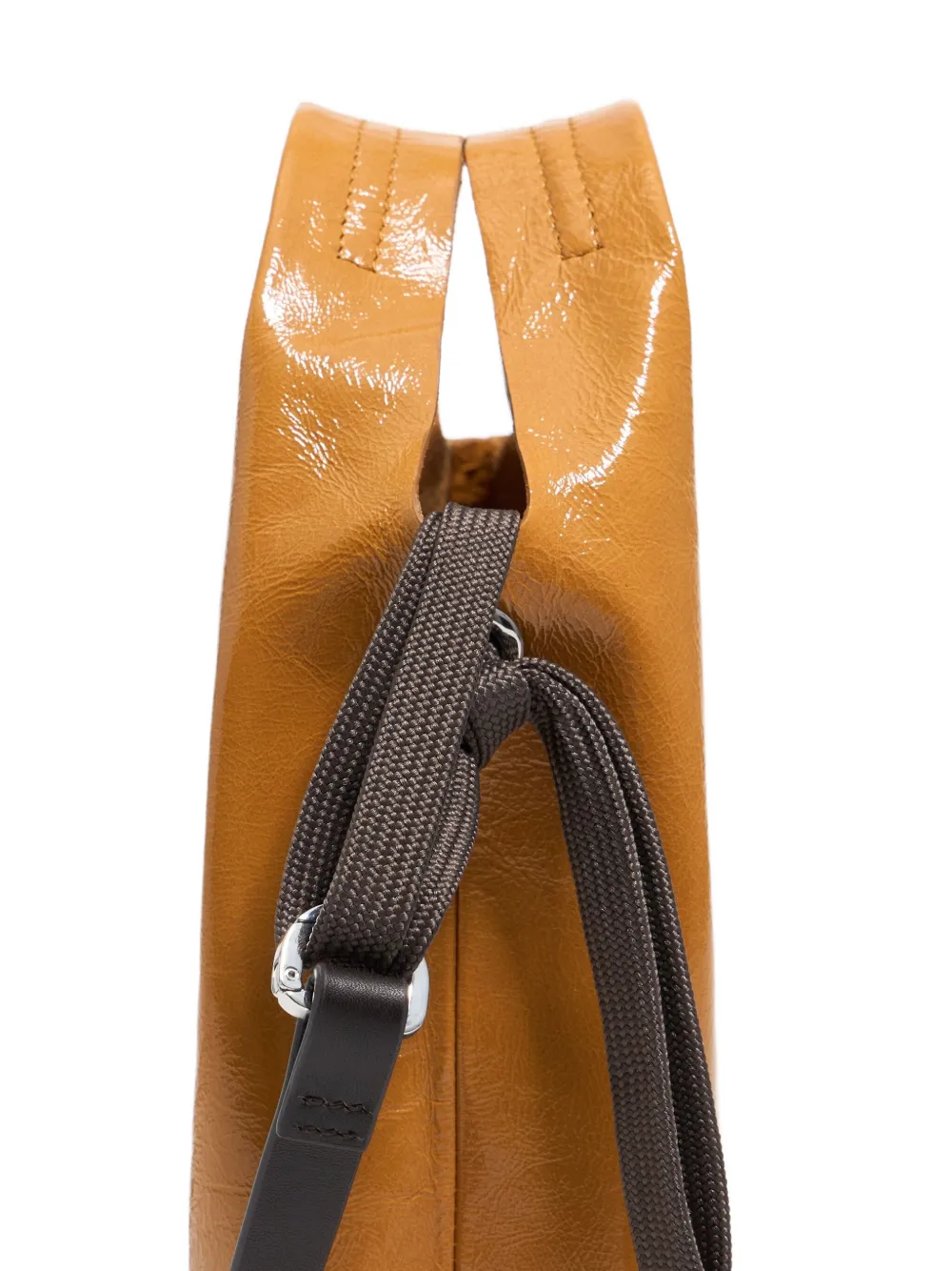 Bimba Y Lola Paper Leather Mini Tote Bag In Brown