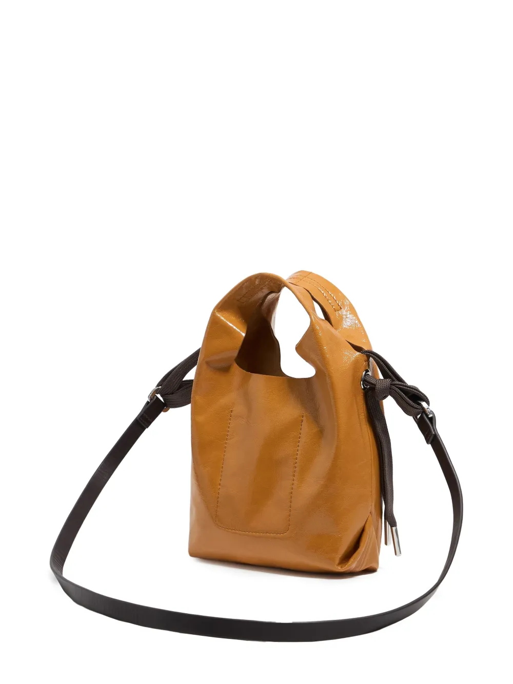 Bimba Y Lola Paper Leather Mini Tote Bag In Brown