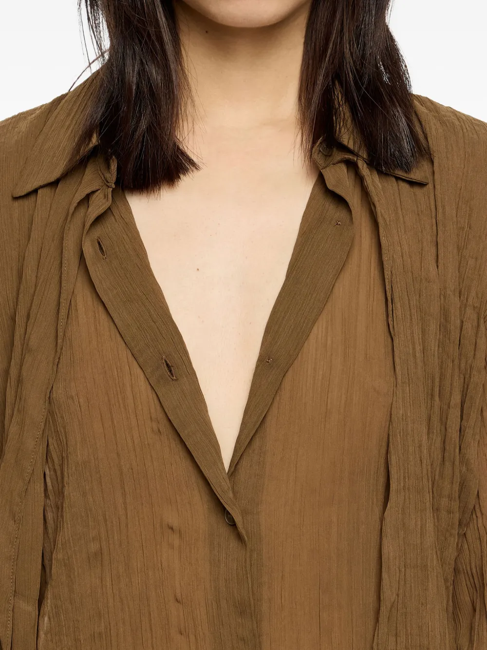 Bimba y Lola Geplooide blouse Bruin