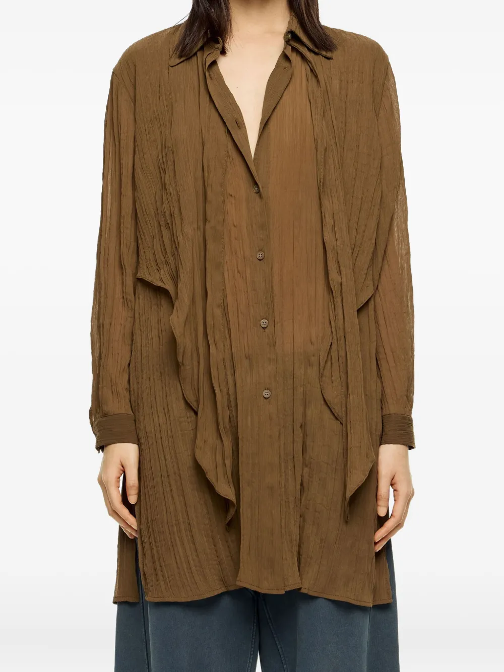 Bimba y Lola Geplooide blouse - Bruin