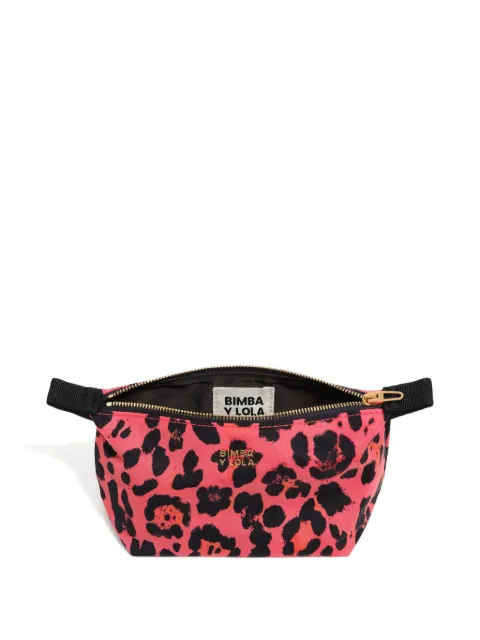 Bimba y Lola leopard-print zip make-up bag