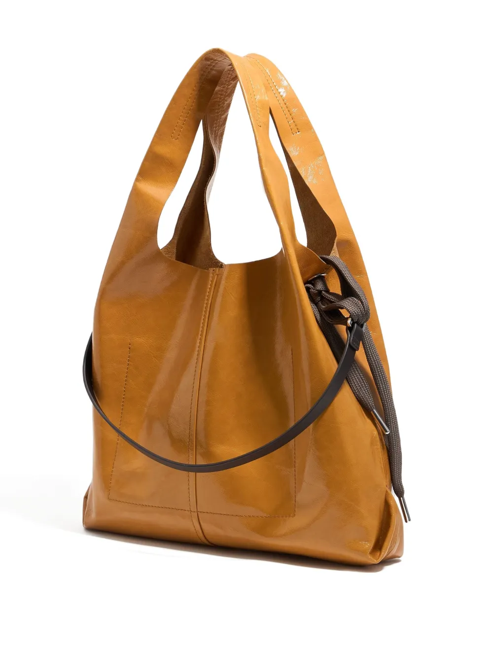 Bimba Y Lola Large Paper Leather Shoulder Bag In Orange
