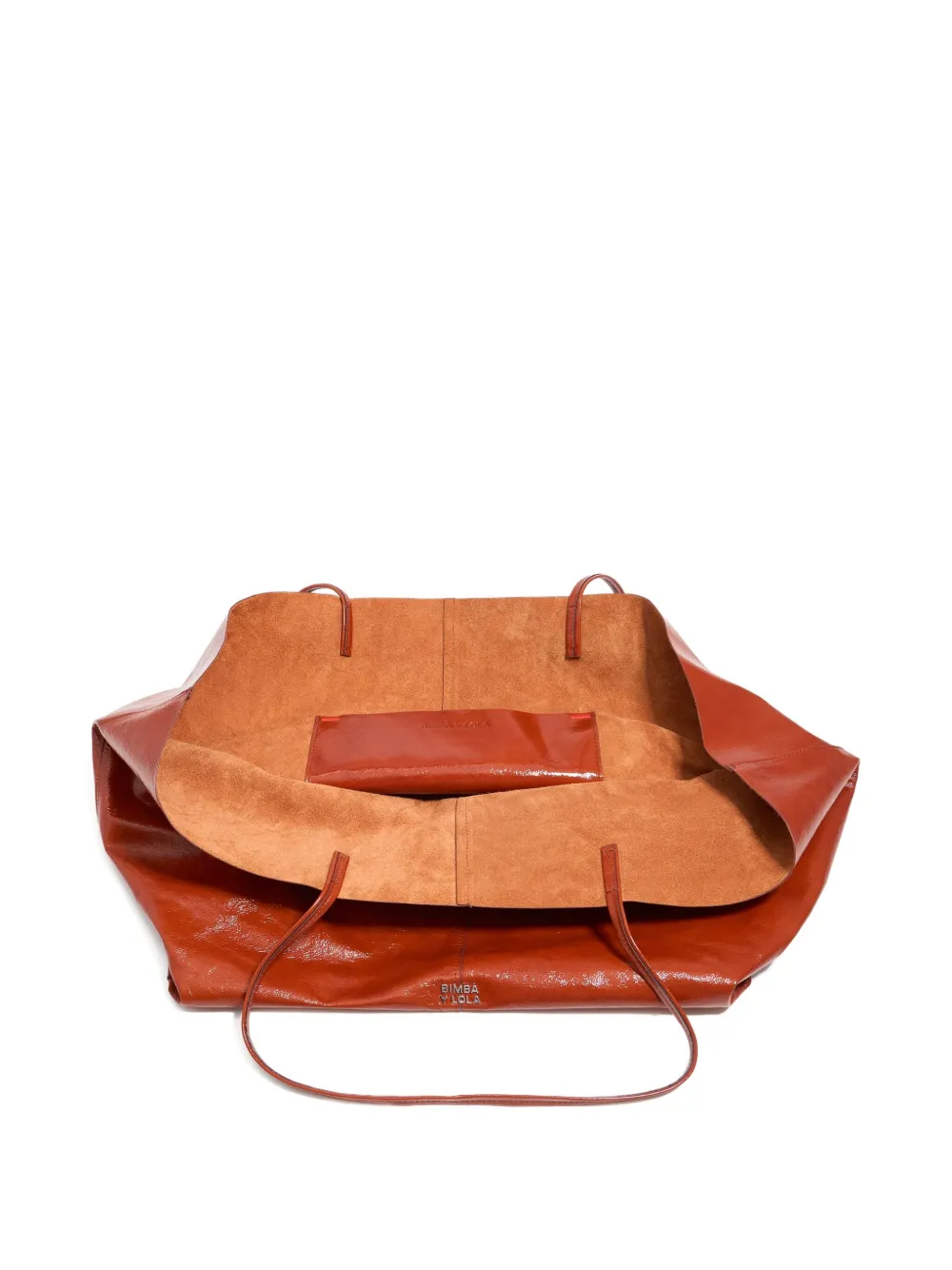 Bimba Y Lola Leather Maxi Shopper Bag In Orange