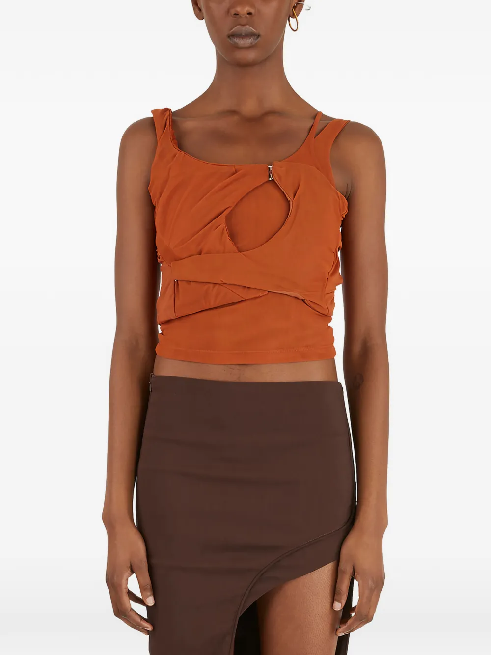 rusfrcade overlay-strap top - Arancione