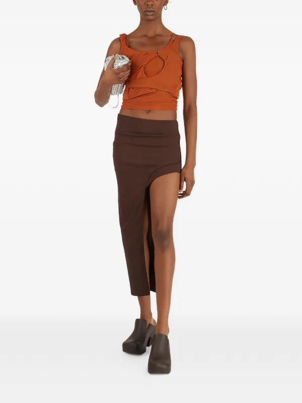 Rusfrcade overlay-strap Top | Orange | FARFETCH ZA