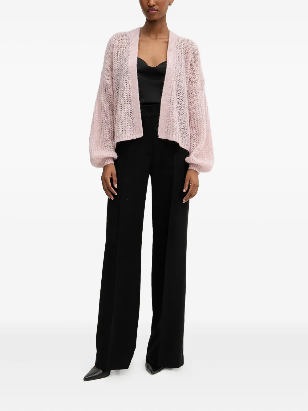 BOSS Vest met ballonmouwen en open voorkant Roze