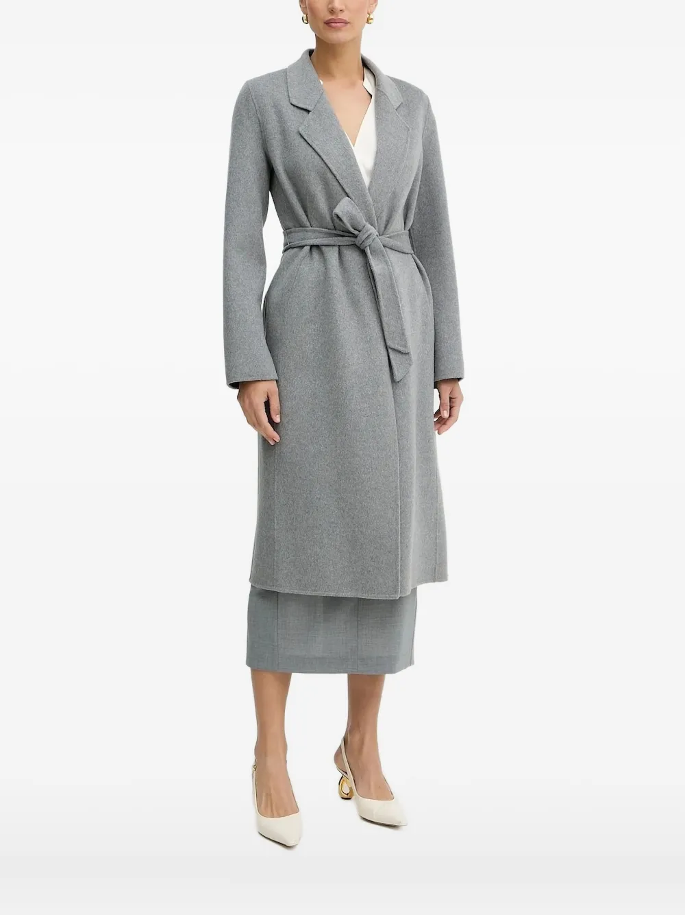 Hugo Boss Sleeveless V-neck Blouse In Gray