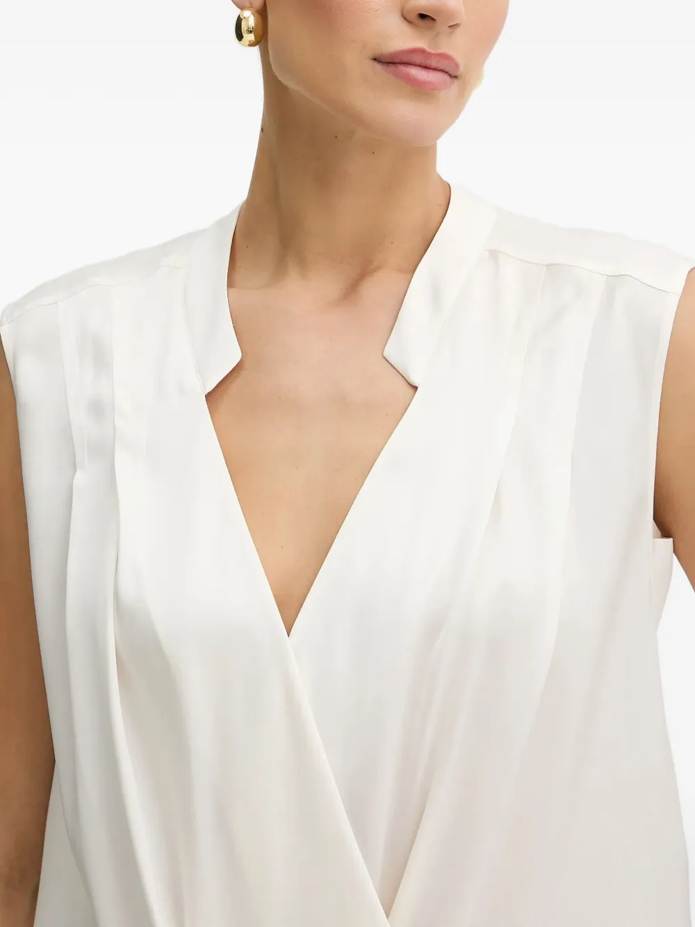 BOSS Mouwloze blouse Wit