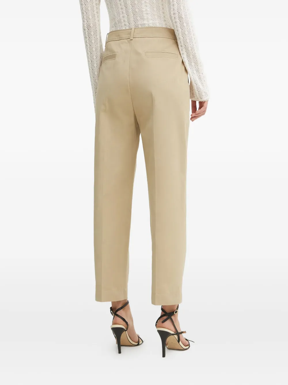 BOSS Straight broek met afwerking Beige