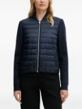 BOSS quilted knitted-panel bomber jacket - Blue