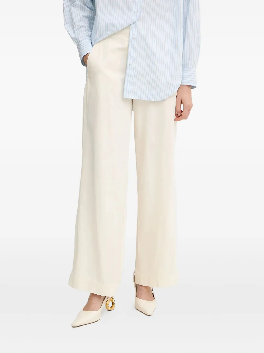 Hugo Boss Pocketed Straight Trousers In Neutral