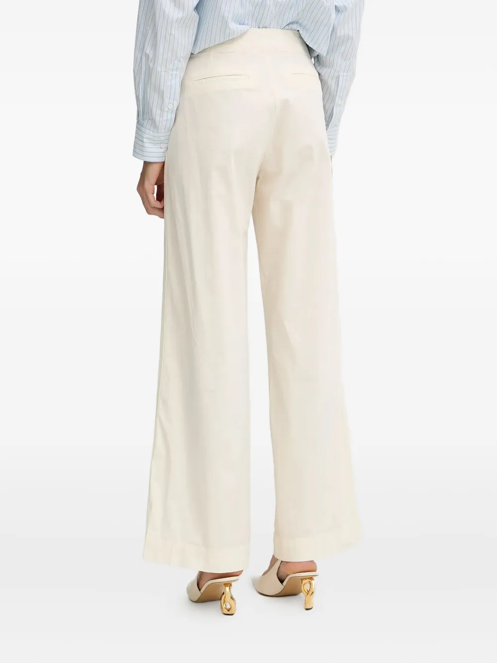BOSS Straight broek met zakken Beige