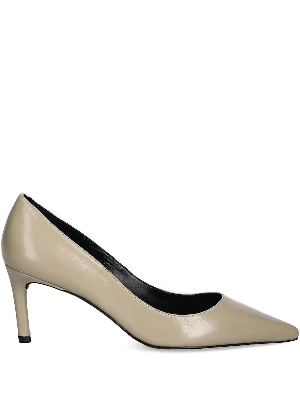 Hugo Boss Pointed-toe Leather Pumps In Neutral