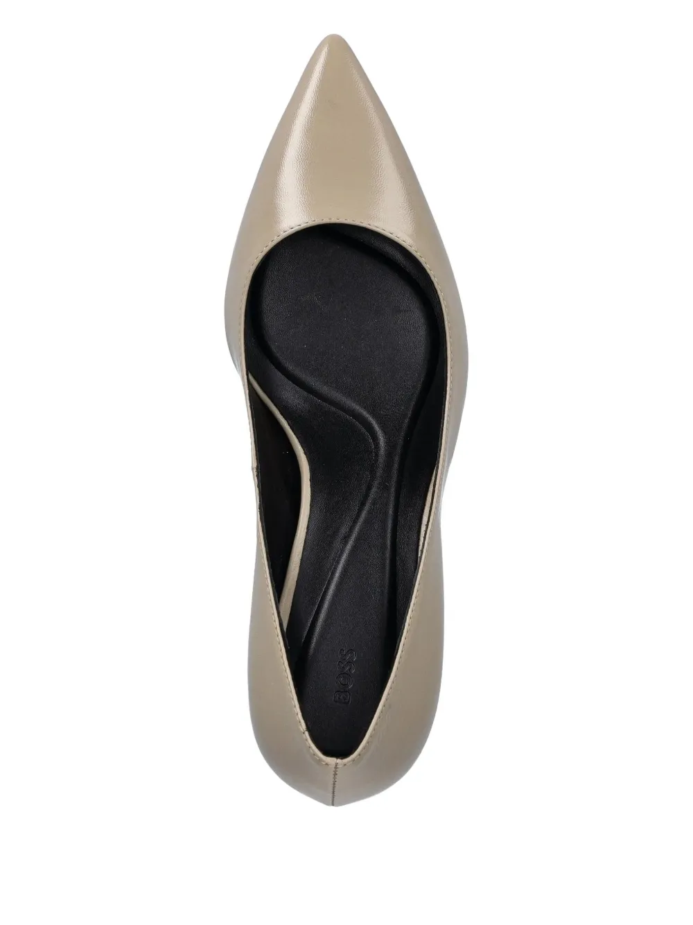 Hugo Boss Pointed-toe Leather Pumps In Neutral