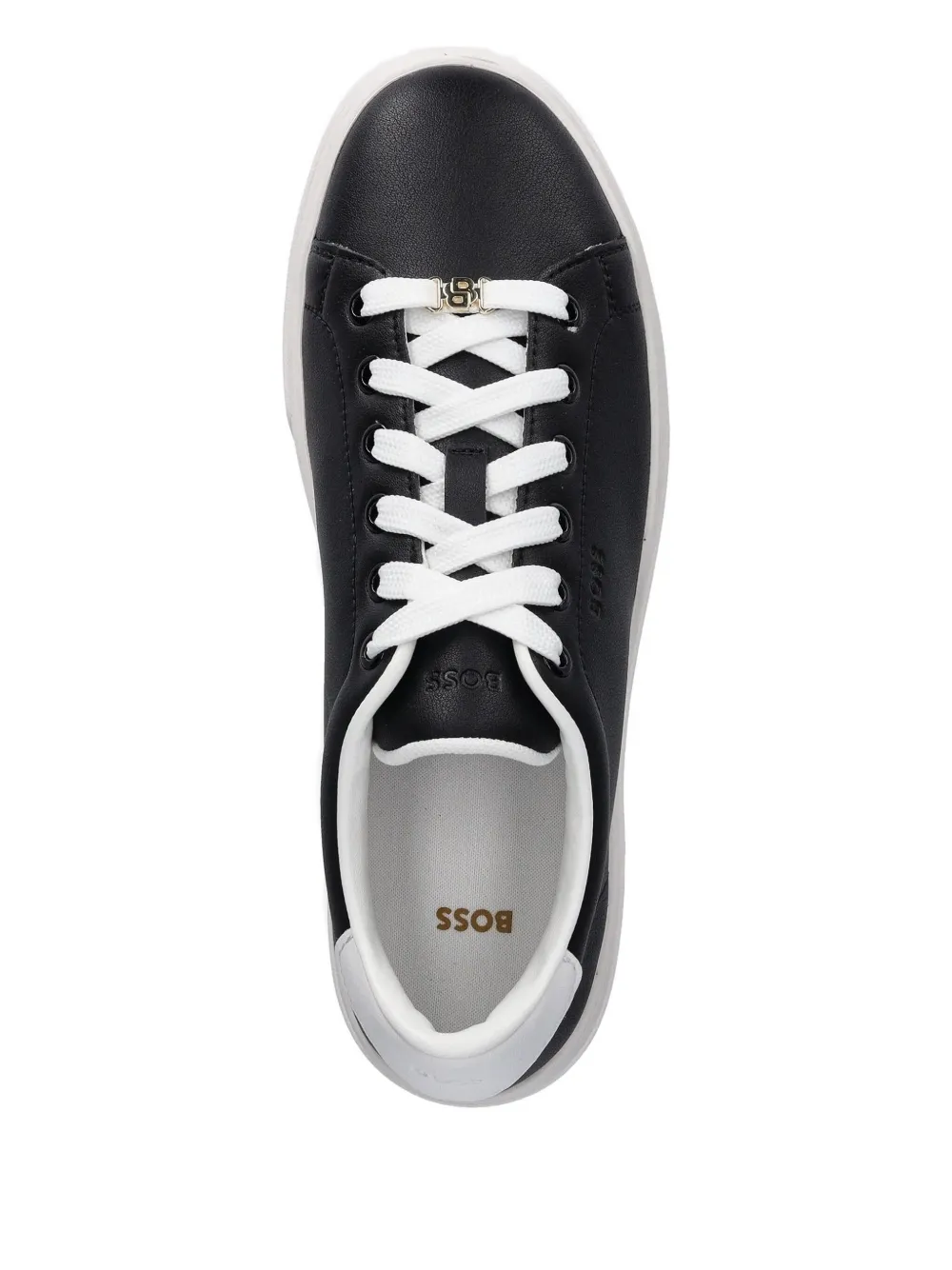 Hugo Boss Kieran Lace-up Leather Sneakers In Black
