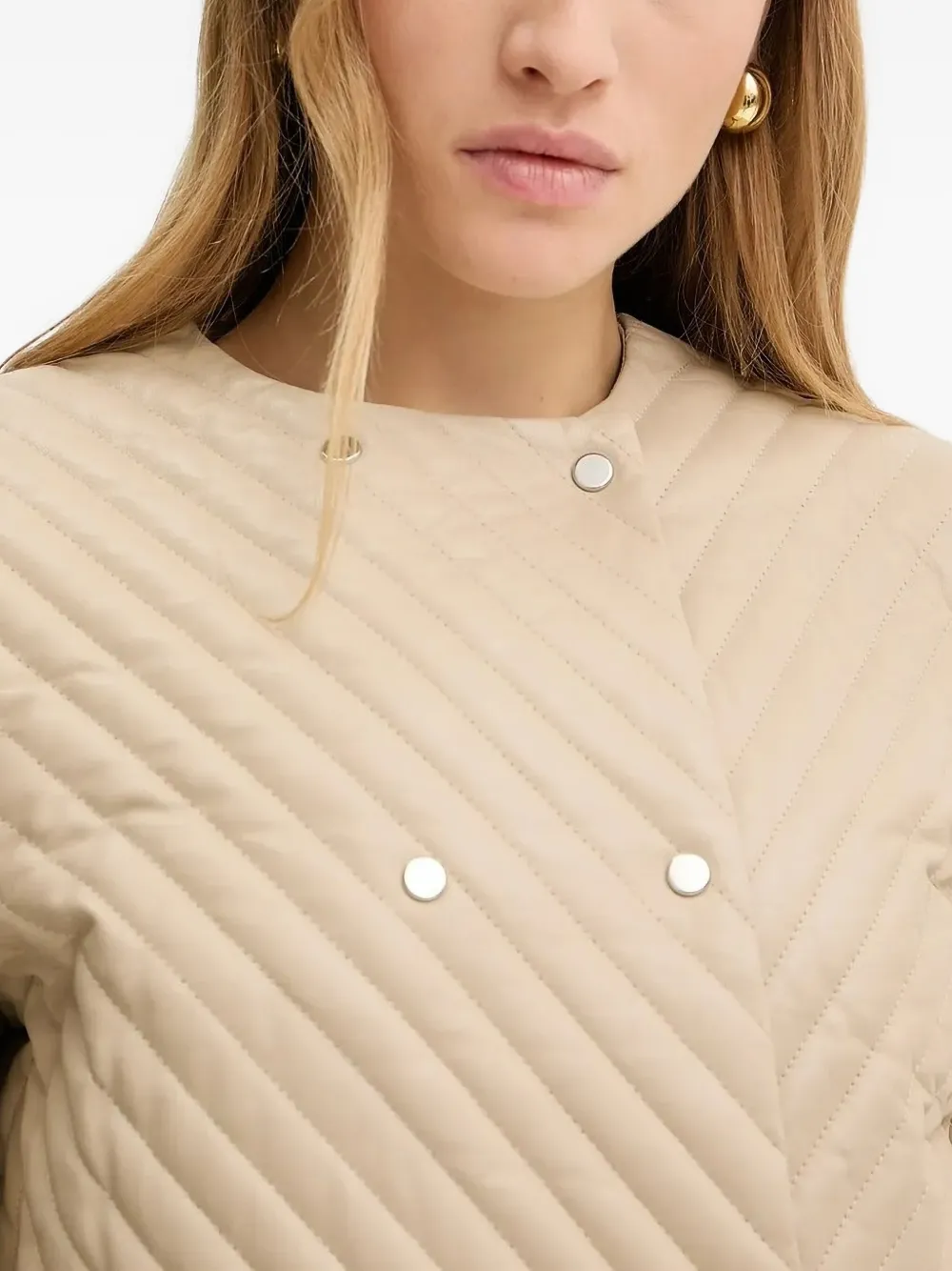 Hugo Boss Diagonal-quilted Leather Jacket In Brown