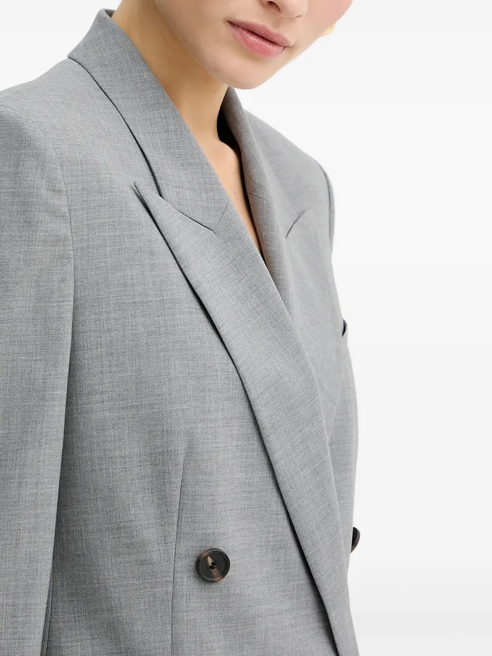 BOSS Wollen blazer met dubbele rij knopen Grijs