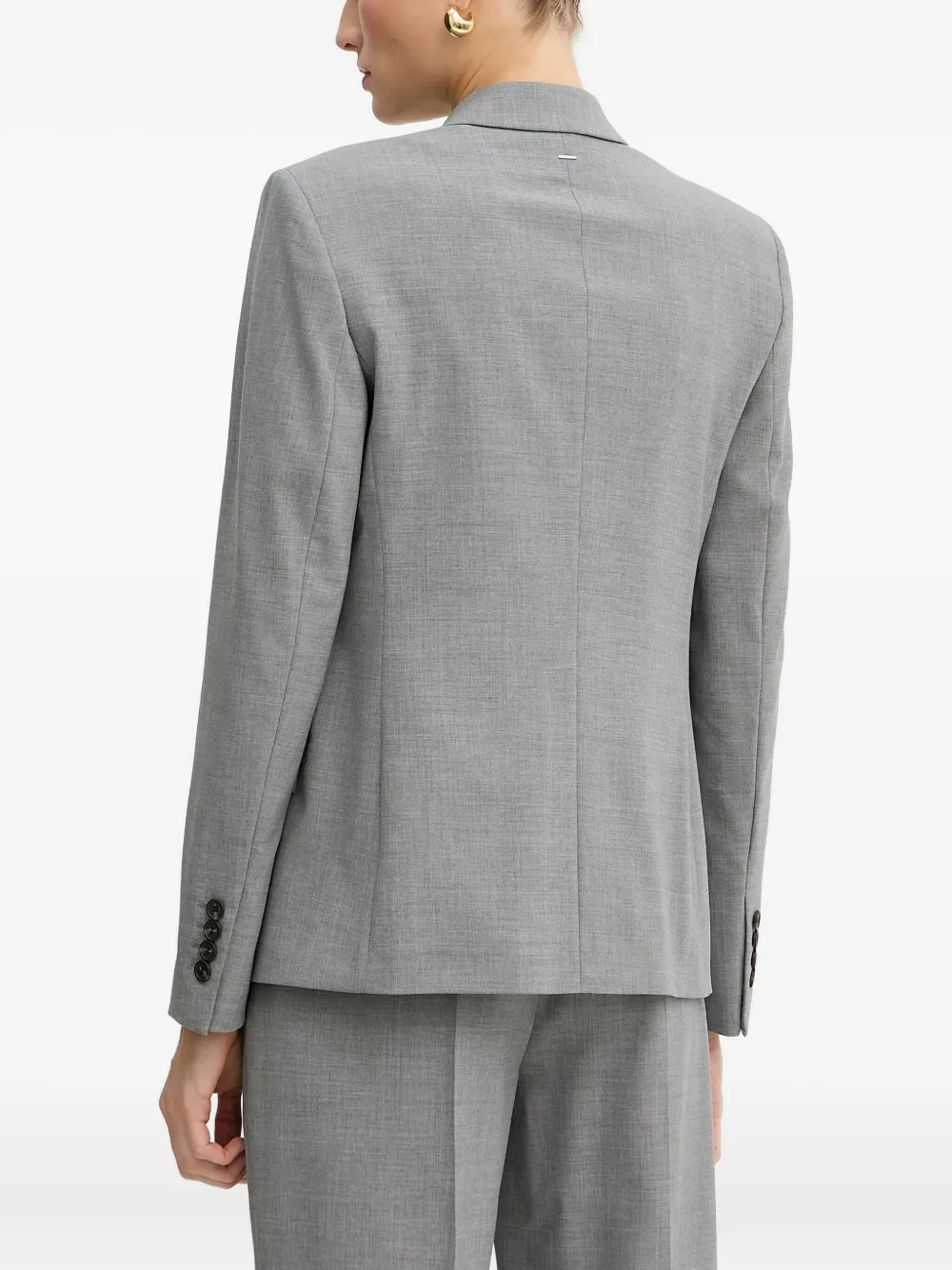BOSS Wollen blazer met dubbele rij knopen Grijs
