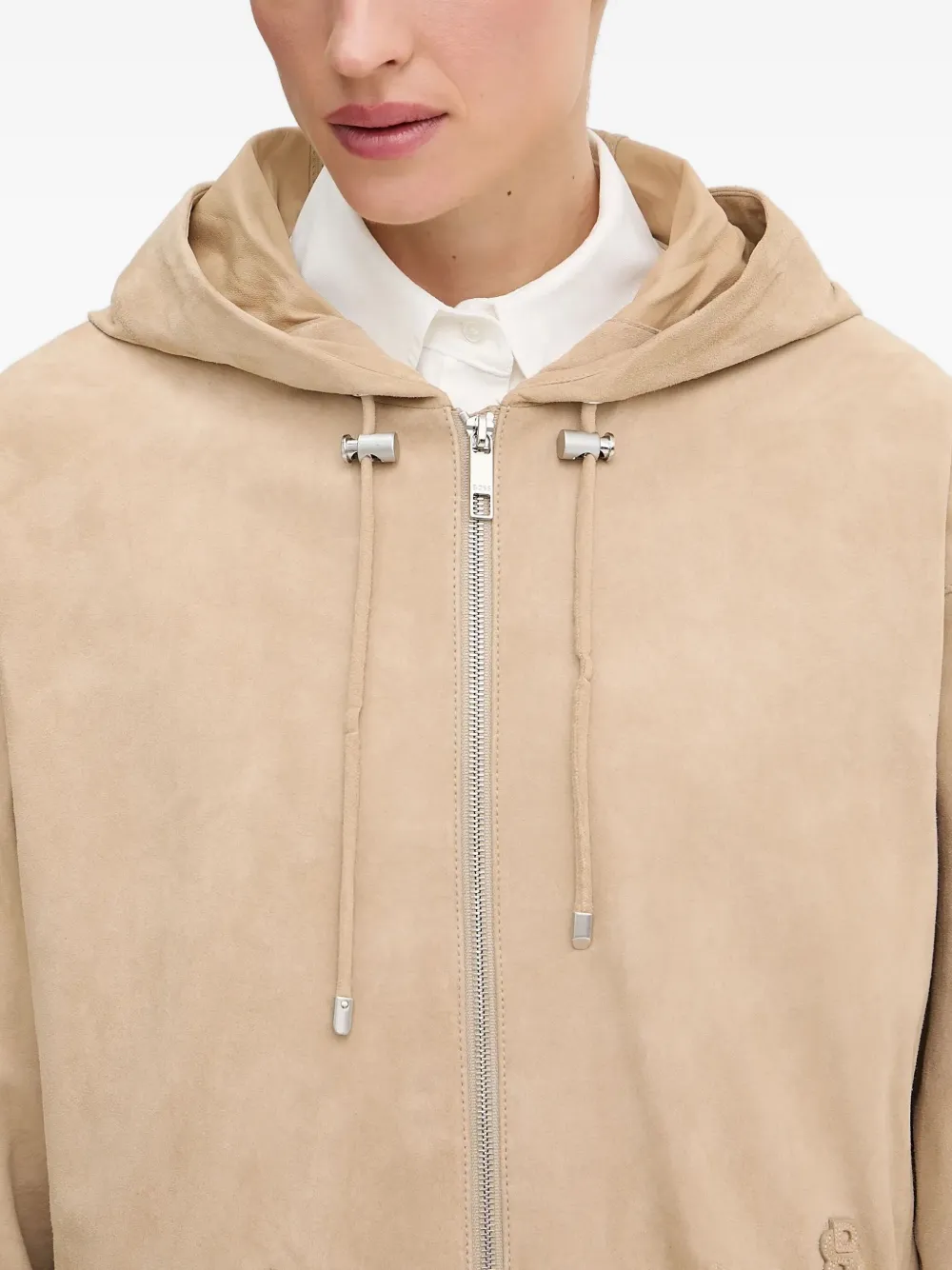 BOSS zip-fastening hooded jacket Bruin