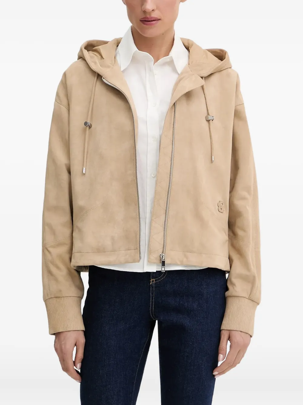 BOSS zip-fastening hooded jacket Bruin