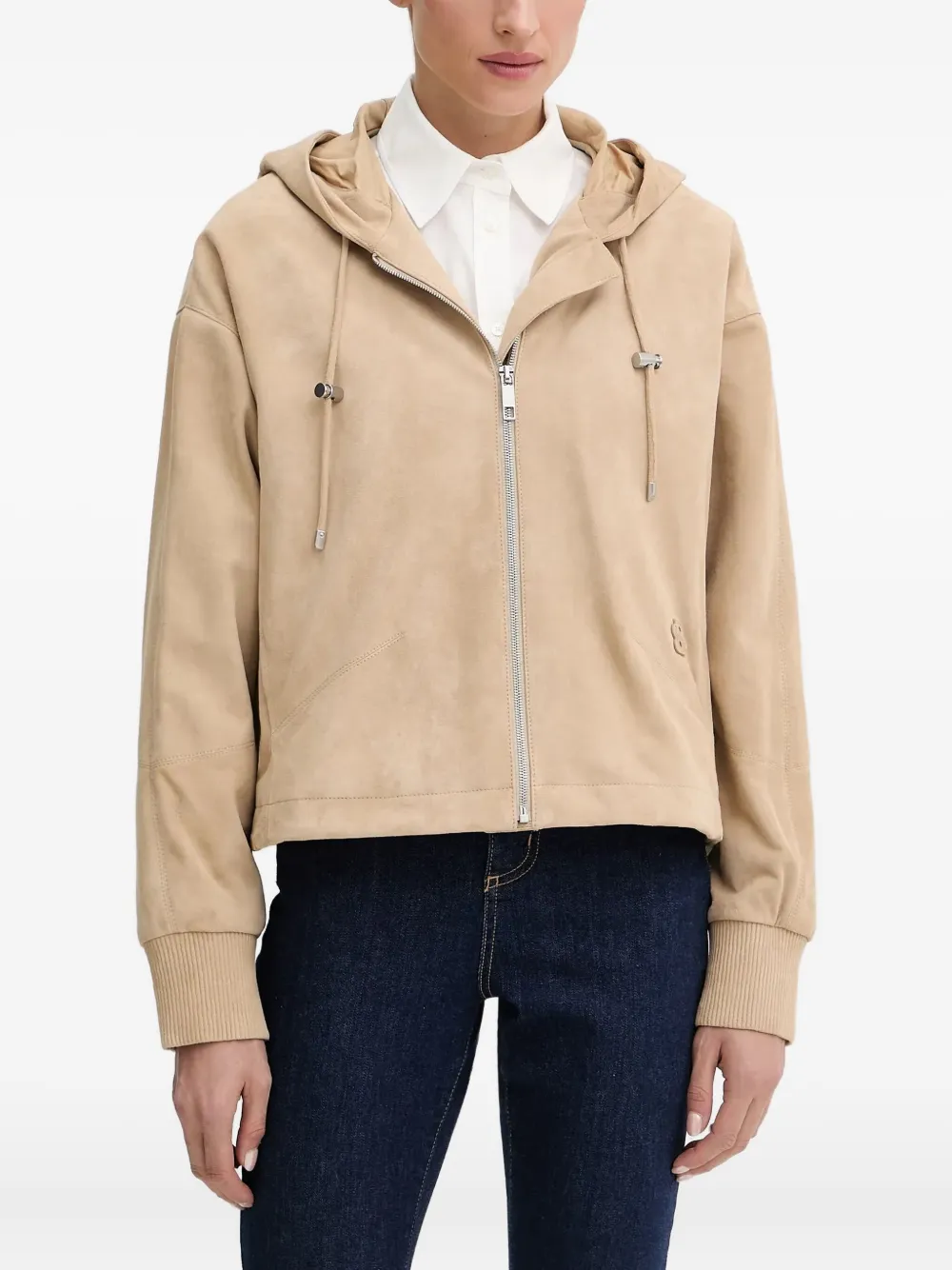 BOSS zip-fastening hooded jacket Bruin