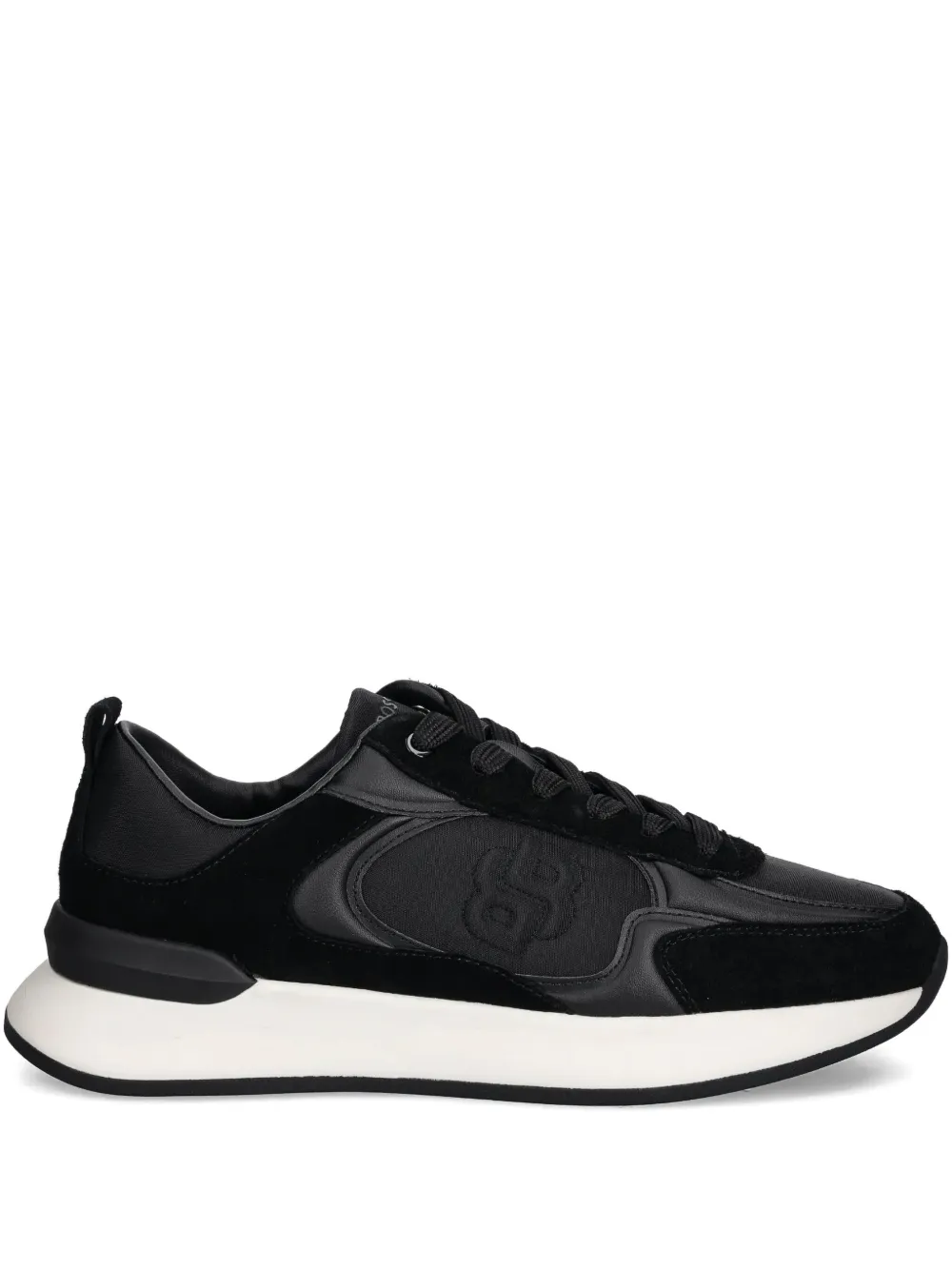 BOSS logo-detail panelled trainers Black