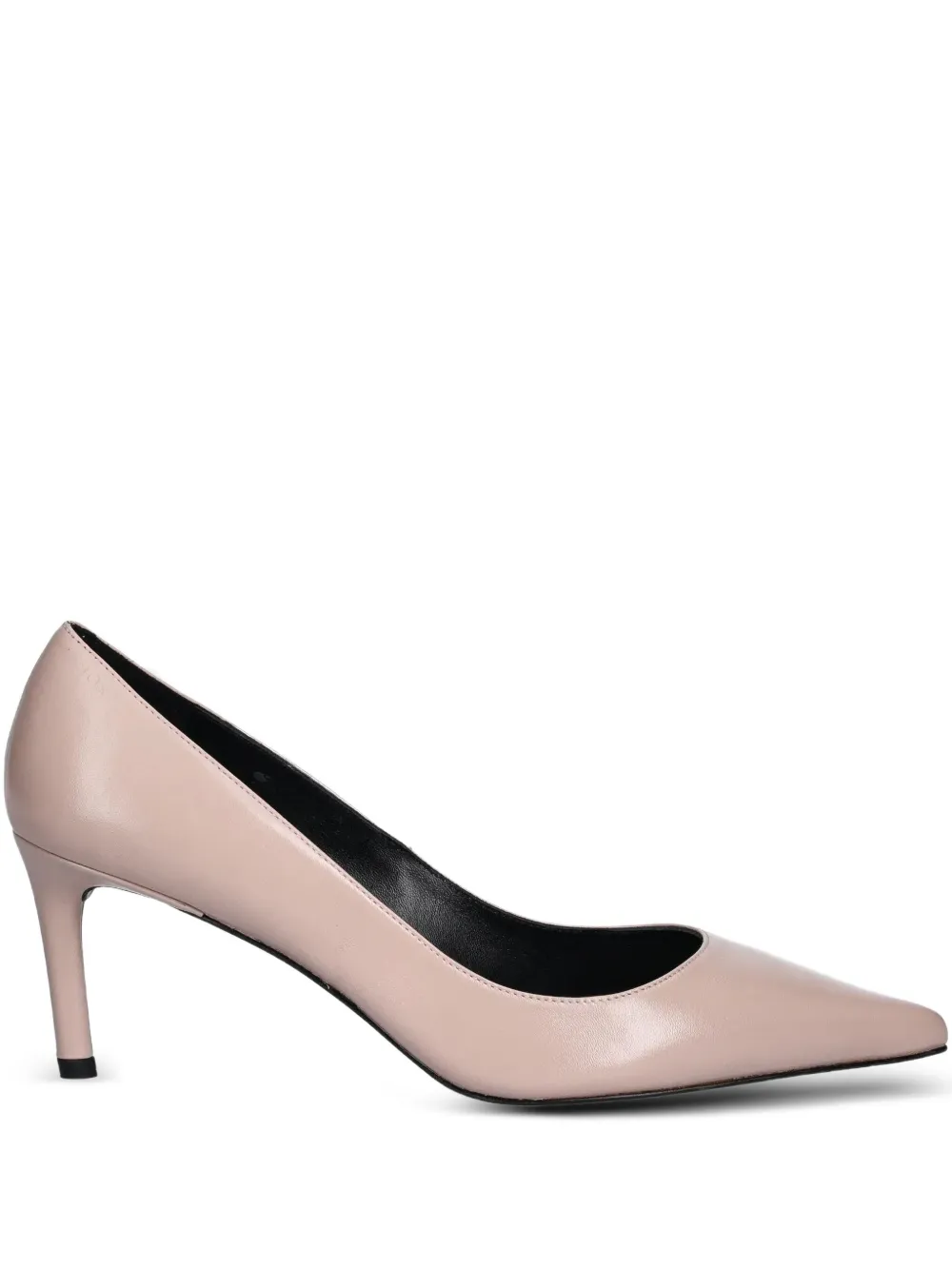Hugo Boss 75mm Pointed-toe Leather Heeled Pumps In Pink