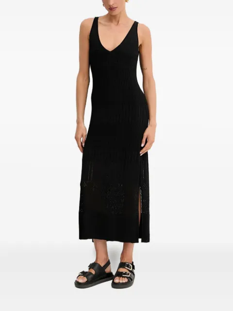 BOSS ribbed V-neck midi dress