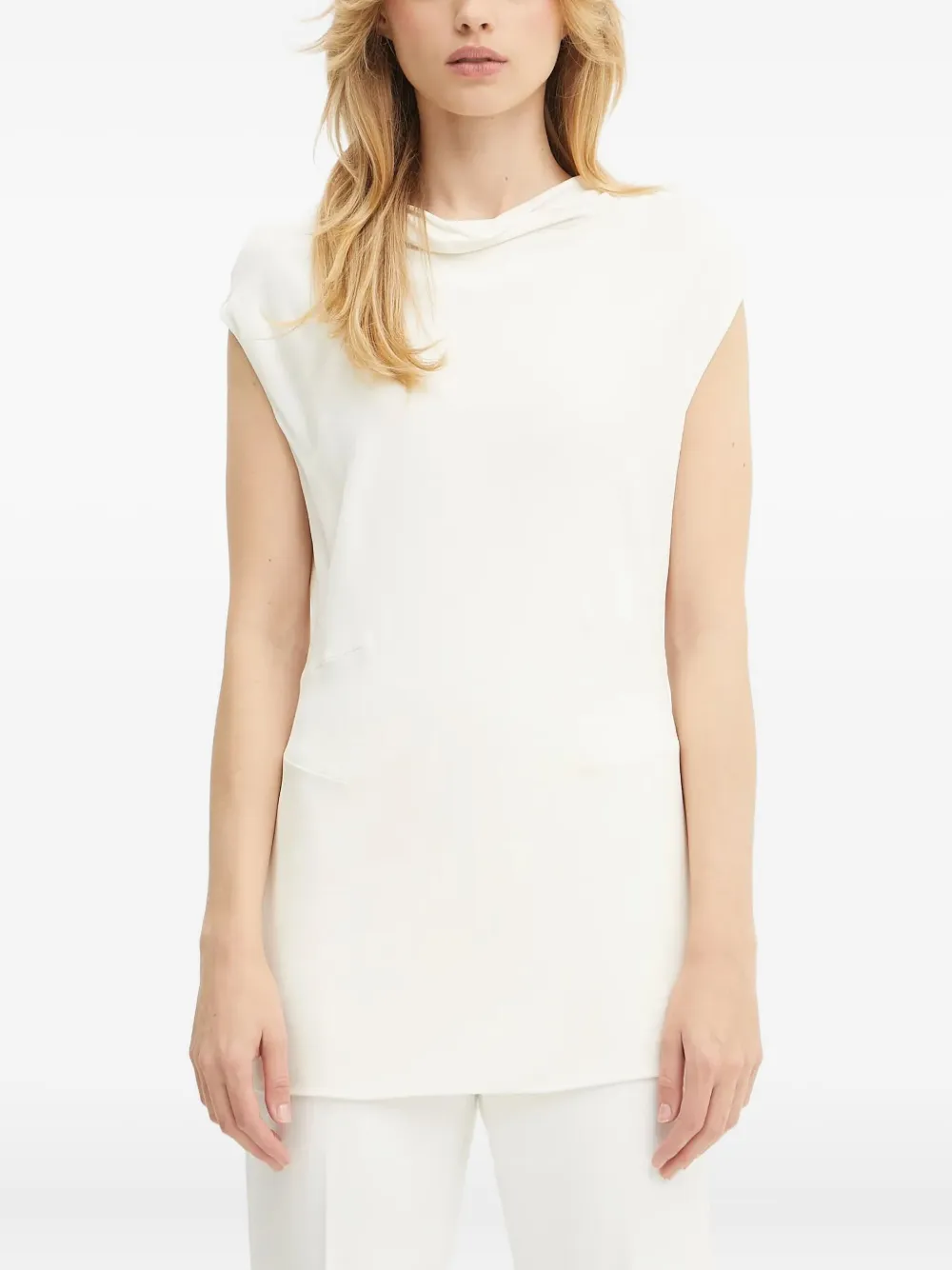 Hugo Boss Boss Elamma Cap Sleeve Top In White