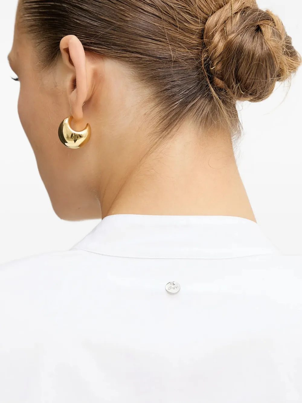 BOSS Blouse met ballonmouwen en strik Wit