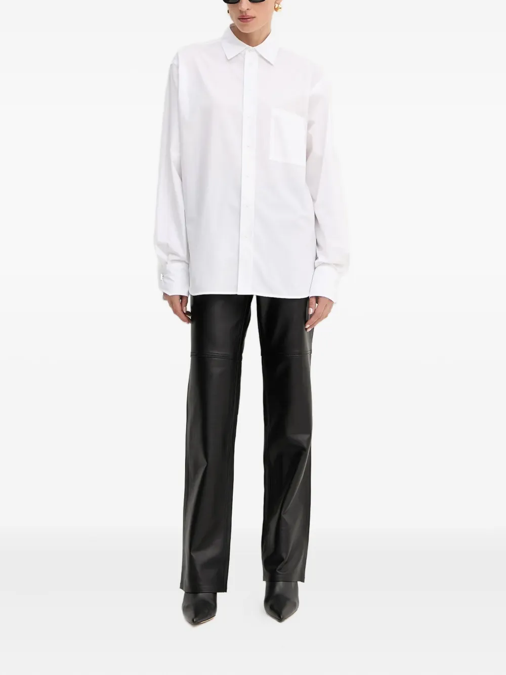 BOSS Blouse met zakdetail - Wit