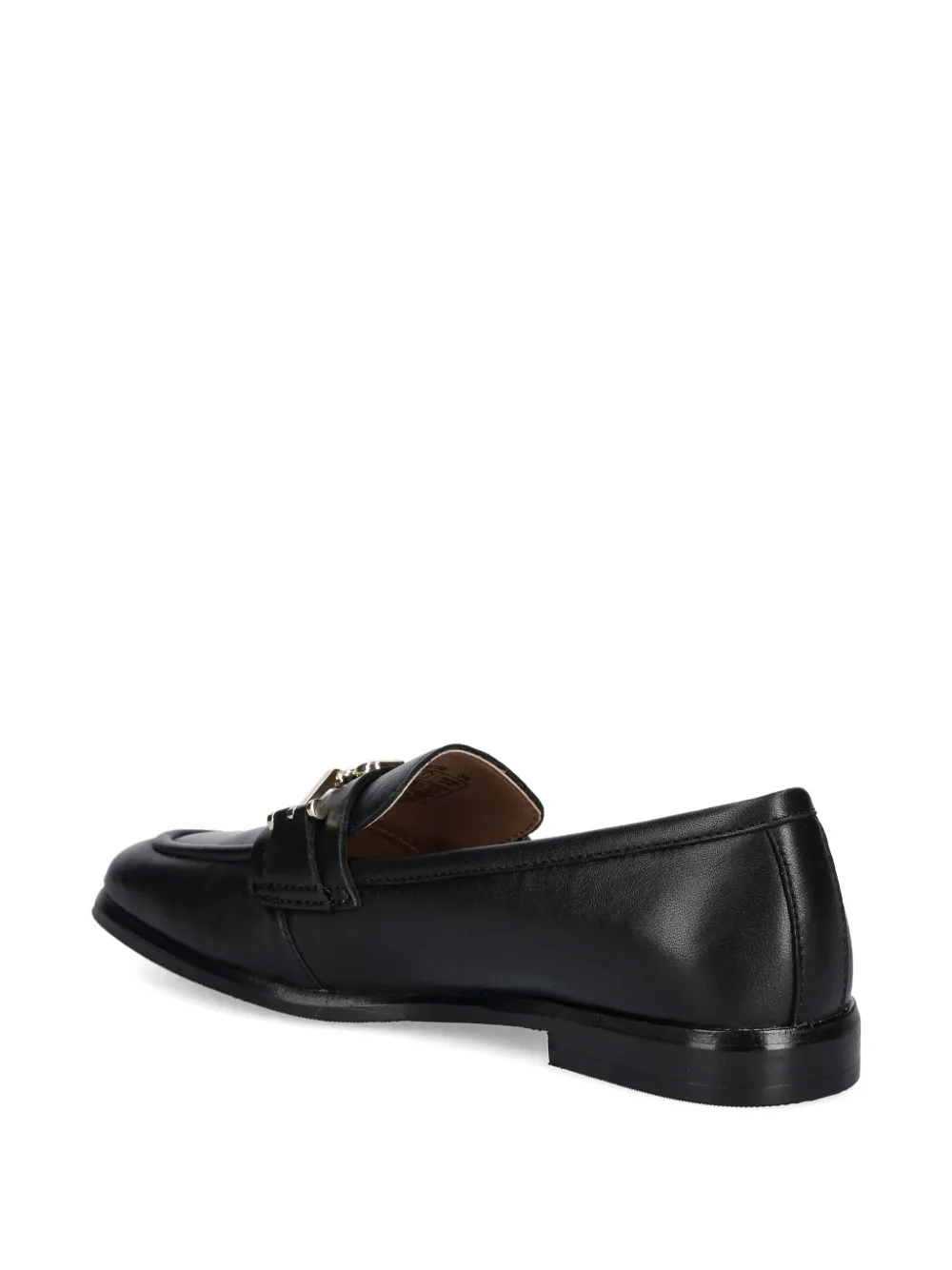 BOSS logo-plaque loafers Black