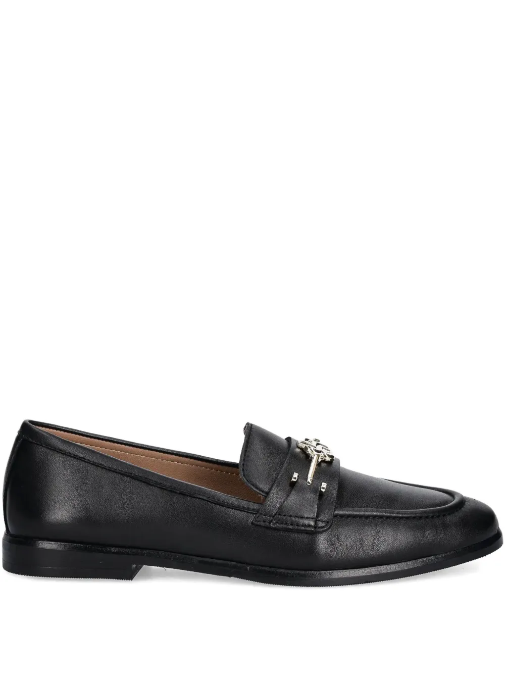 Hugo Boss Logo-plaque Loafers In Black