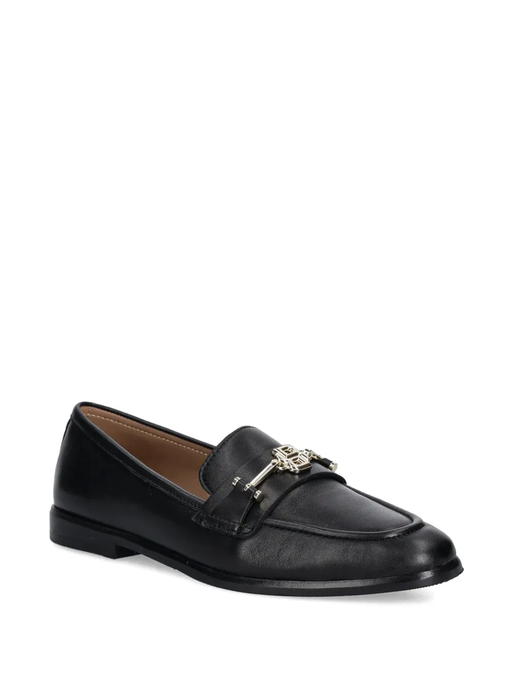 BOSS logo-plaque loafers Black