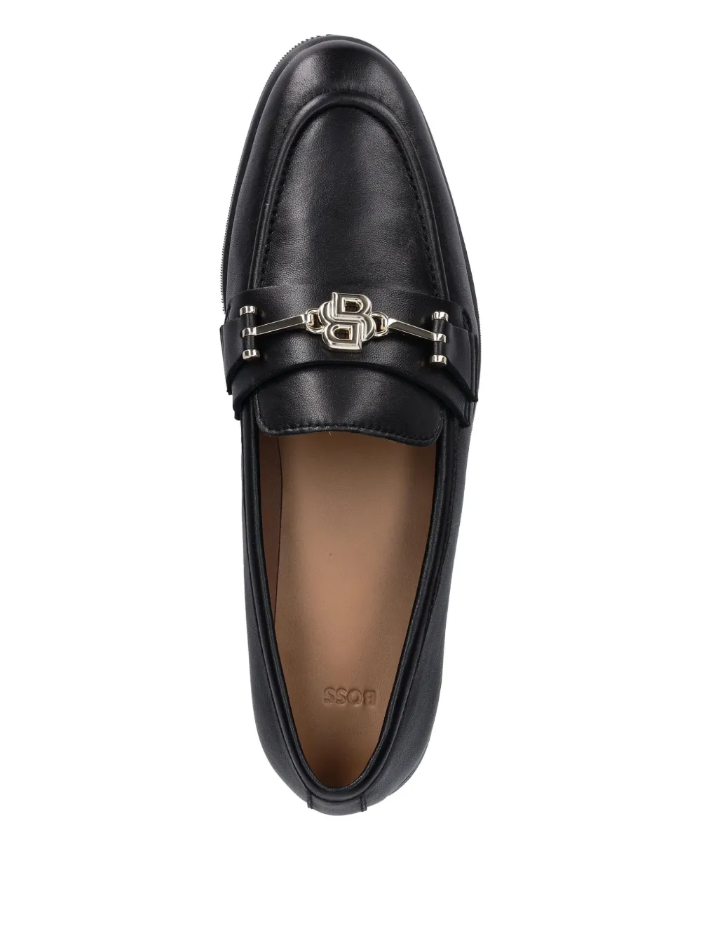 BOSS logo-plaque loafers Black
