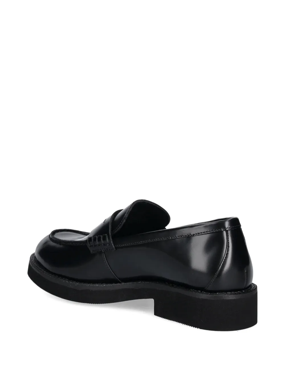 BOSS leather penny loafers Black