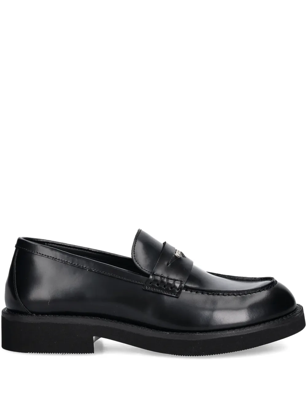 Hugo Boss Leather Penny Loafers In Black