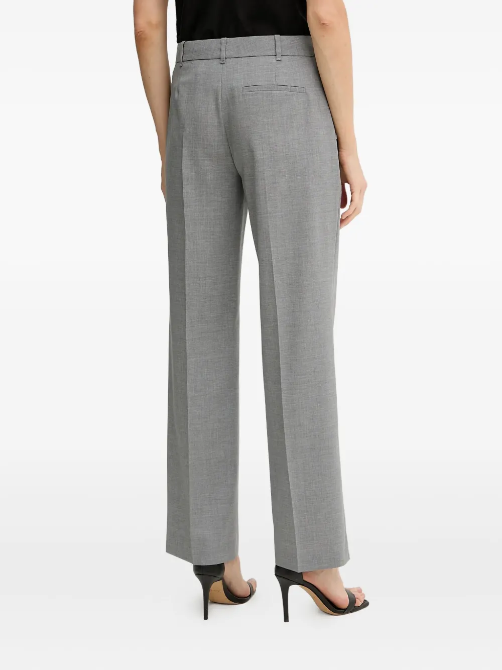 BOSS Plooibroek met paspelzakken Grijs